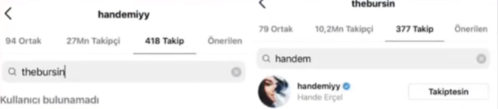 hande ercel kerem bursin i takipten cikti